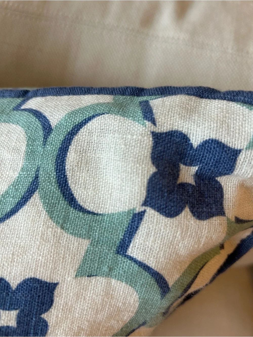 QUATRINE 22” Down-Filled Linen Geometric Pattern Custom-Made Pillow